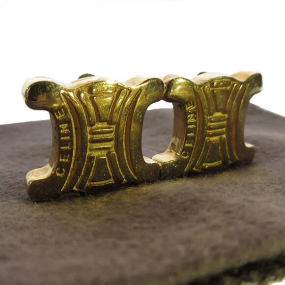 Auth CELINE Earrings gold metal - Picture 1 of 8